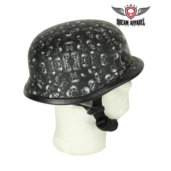 Grey Flat Skull Graveyard German Novelty Helmet