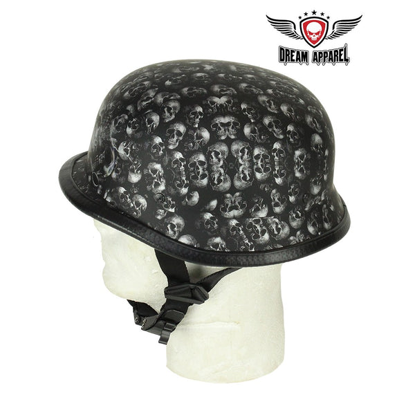 Grey Flat Skull Graveyard German Novelty Helmet