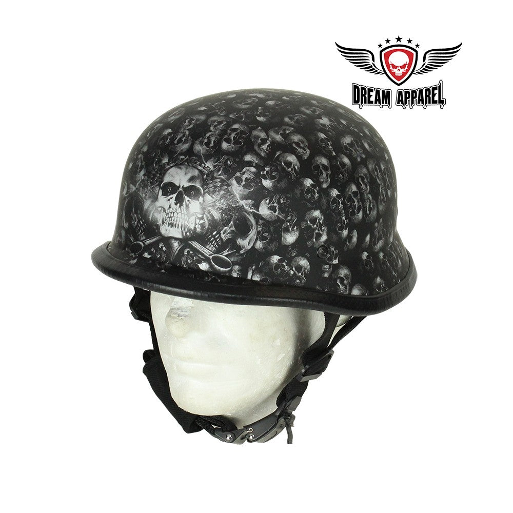 Grey Flat Skull Graveyard German Novelty Helmet