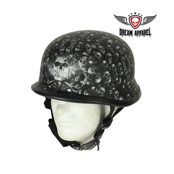 Grey Flat Skull Graveyard German Novelty Helmet