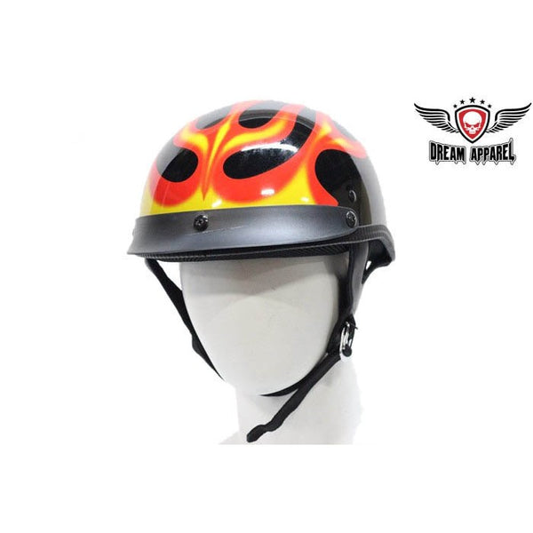 DOT Approved Motorcycle Helmet W/ Flames Graphic