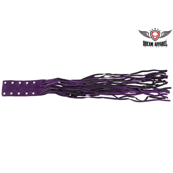 Black & Purple Brake & Clutch Cover With Fringes