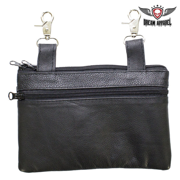 Black Naked Cowhide Leather Studded Belt Bag