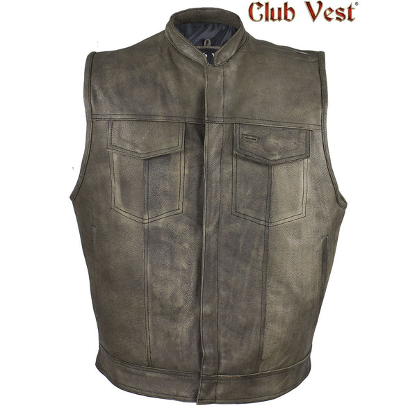 Men's Brown Leather Concealed Carry Vest by Club Vest®