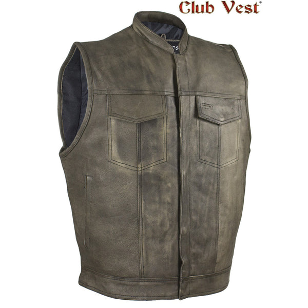 Men's Brown Leather Concealed Carry Vest by Club Vest®