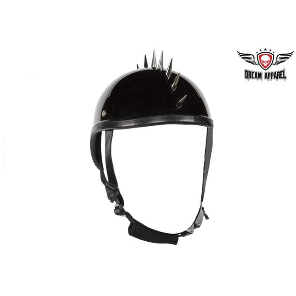 Shiny Black Gladiator Novelty Motorcycle Helmet With Spikes