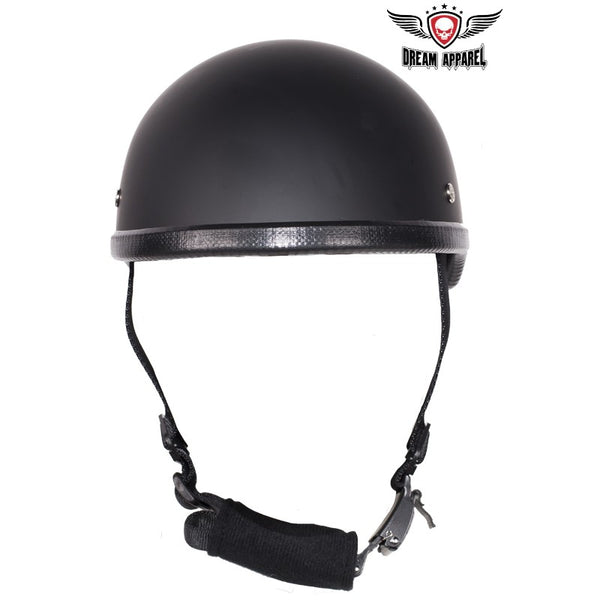 Flat Black Motorcycle Novelty Skull Cap Helmet