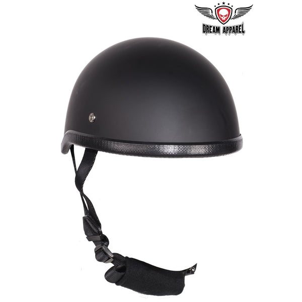 Flat Black Motorcycle Novelty Skull Cap Helmet