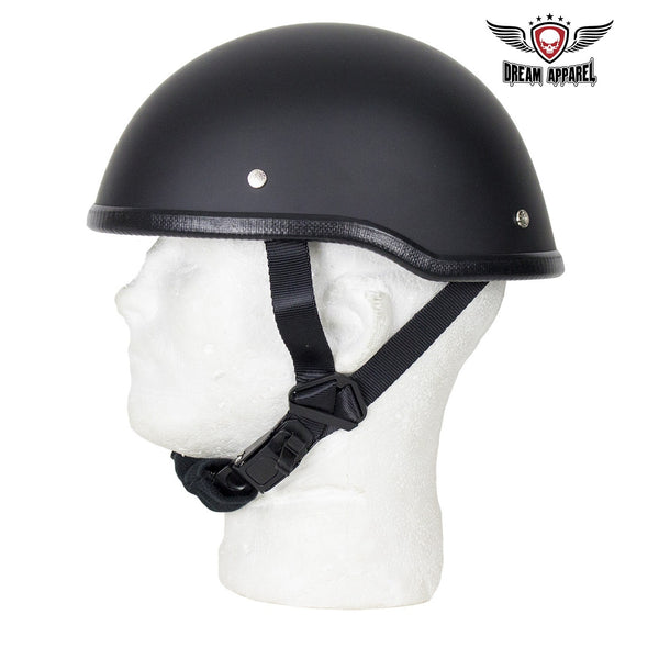 Flat Black Motorcycle Novelty Skull Cap Helmet