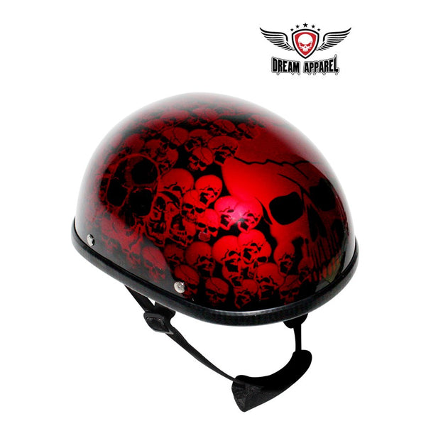 Burgundy Boneyard Eagle Novelty Helmet with Skulls