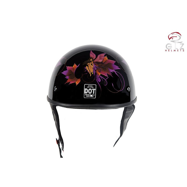 DOT Approved Low Profile Motorcycle Helmet With Fairy & Tribal Flowers