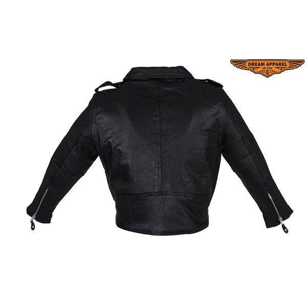 Teens Leather Motorcycle Jacket