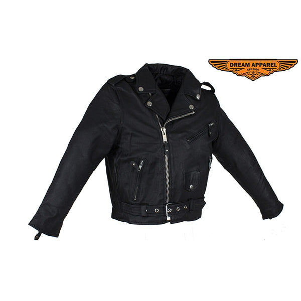 Teens Leather Motorcycle Jacket