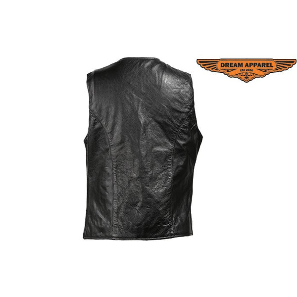 Women's Leather Vest With Laces In The Front