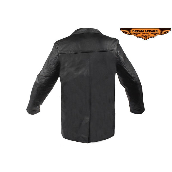 Mens Soft Naked Cowhide Leather Blazer