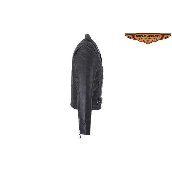 Men's Classic Motorcycle Jacket with Quilted Lining