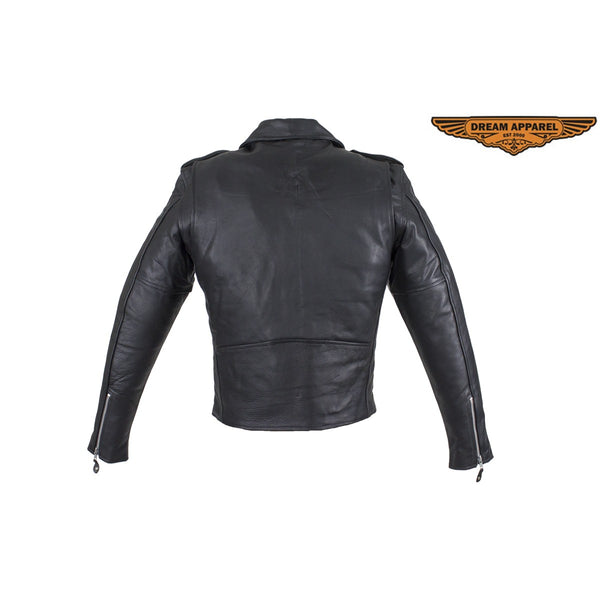 Men's Classic Motorcycle Jacket with Quilted Lining