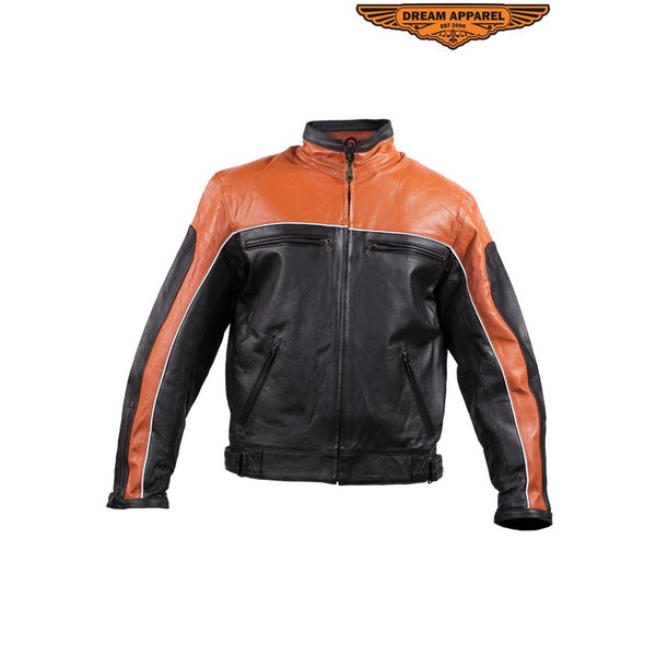 Mens Orange Racer Jacket
