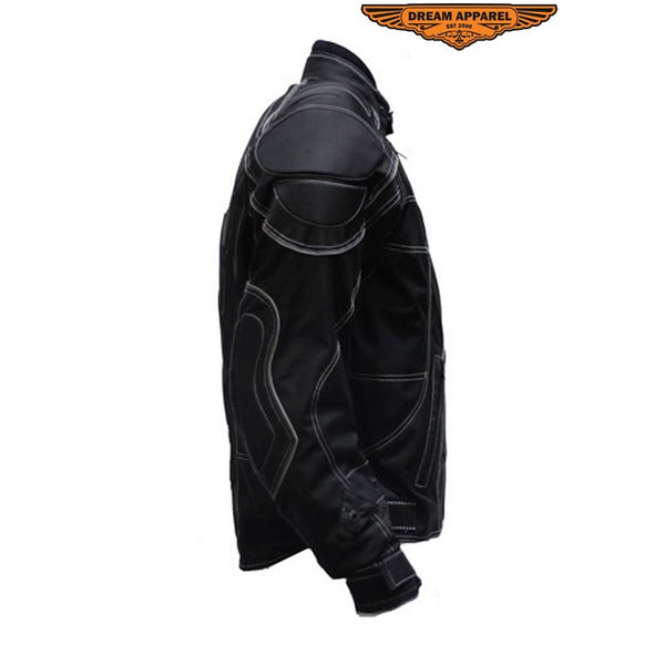 Men's Motorcycle Jacket With Mesh & Nylon Material