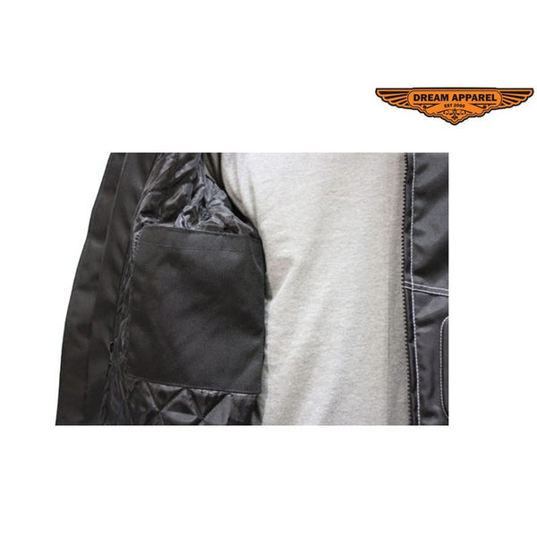 Men's Motorcycle Jacket With Mesh & Nylon Material