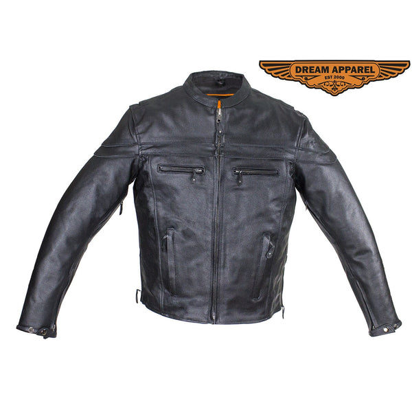 Men's Reflective Leather Concealed Carry Jacket
