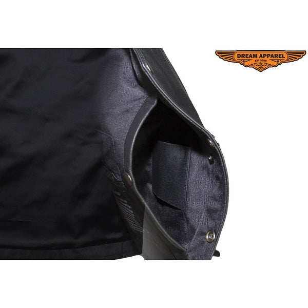Men's Plain Black Leather Vest