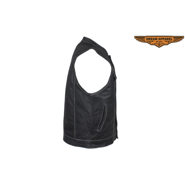 Men's Gray Motorcycle Club Vest