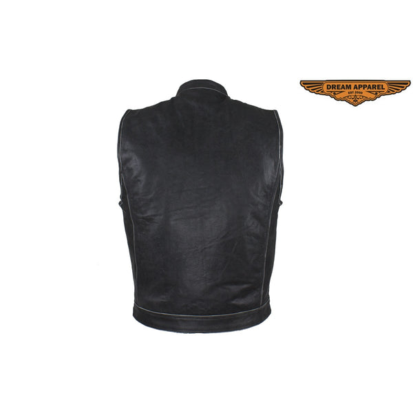 Men's Gray Motorcycle Club Vest