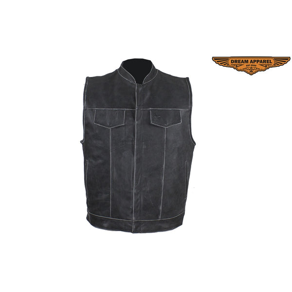 Men's Gray Motorcycle Club Vest