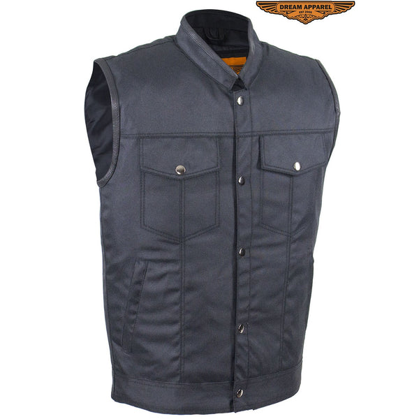 Men's Motorcycle Club Textile Vest With Gun Pocket