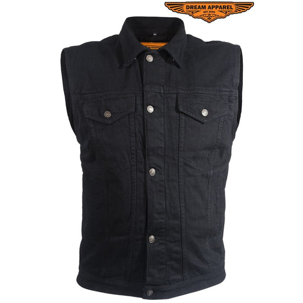 Black Denim Gun Pocket Vest