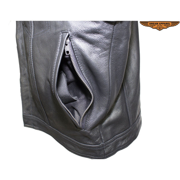 Split Cowhide Leather Motorcycle Club Vest - Defender Vest