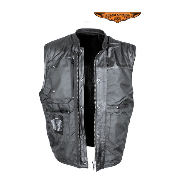 Split Cowhide Leather Motorcycle Club Vest - Defender Vest