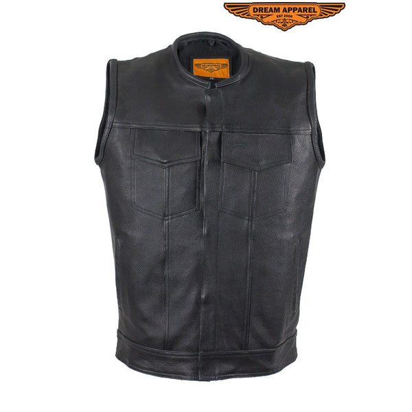 Mens 1/2" Collar Motorcycle Club Vest