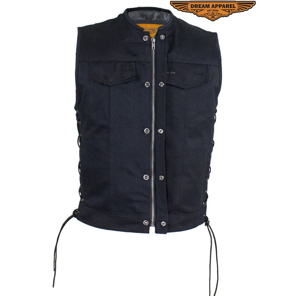 Men's Black Denim Club Vest