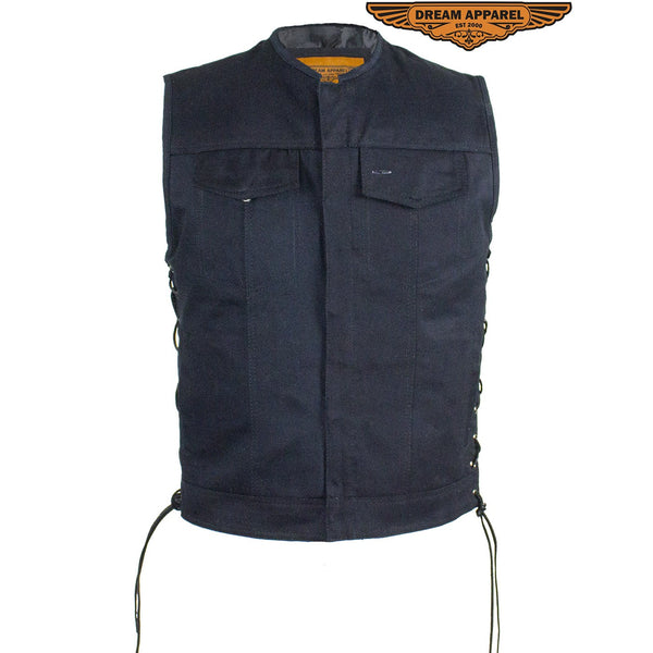 Men's Black Denim Club Vest