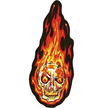 Flaming Skull Biker Patch