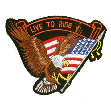 Eagle American Flag "Live to Ride" Patch