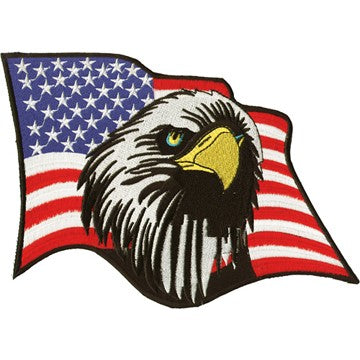 American Flag with Eagle Head Motorcycle Patch