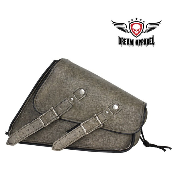 Distressed Brown Left Side Leather Swing Arm Bag