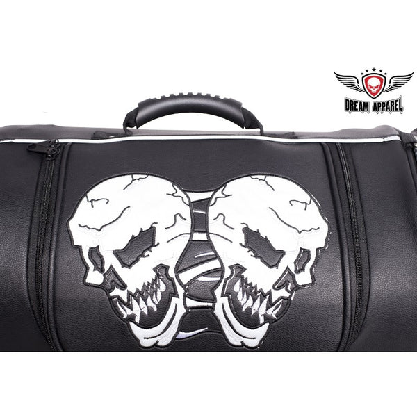 Medium Motorcycle Sissy Bar Bag / Trunk With Skull