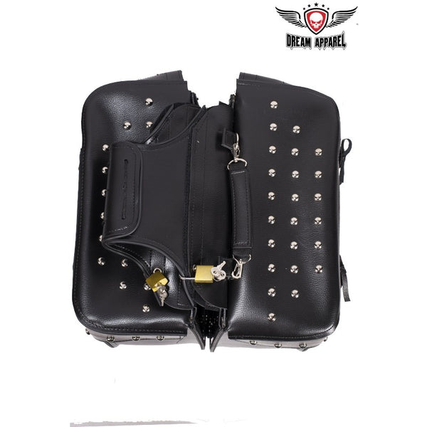 PVC Motorcycle Saddlebag With Universal Fitting & Studs