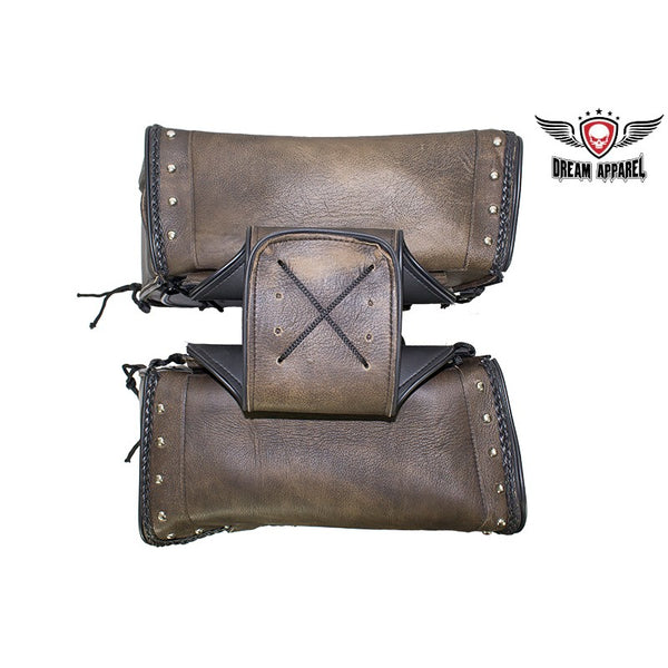 Genuine Distressed Brown Leather Concealed Carry Saddlebag