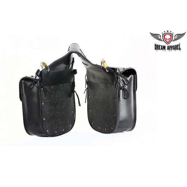 PVC Motorcycle Saddlebag With Heavy Duty Velcro Cover