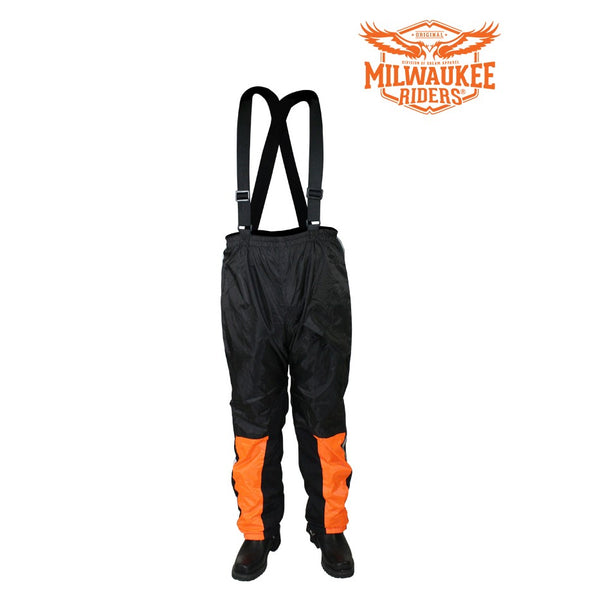 Black/Orange Textile Two-Piece Rain Suit By Milwaukee Riders®