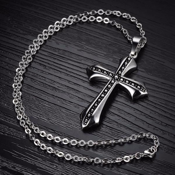 Men's Cross Dotted Pendant