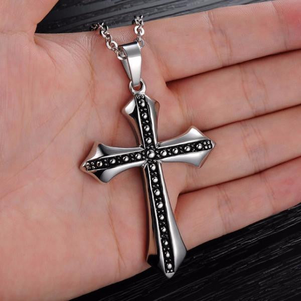 Men's Cross Dotted Pendant