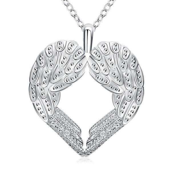 Wings of an Angel Necklace in 18K White Gold Plated