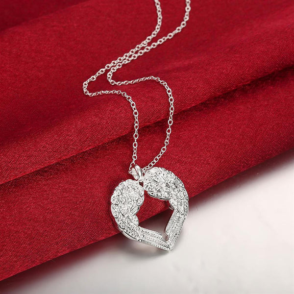 Wings of an Angel Necklace in 18K White Gold Plated